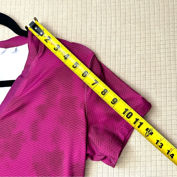 Lady Hagen Women’s Printed V Neck Short Sleeve Golf Polo Stretch Berry Size S - Picture 9 of 12